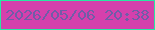 文字の大きさ：2、枠の色：29e7a2、背景の色：d540ac、文字の色：715ca8 無料ブログパーツのブログ時計