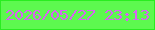 文字の大きさ：4、枠の色：29ed20、背景の色：5df94f、文字の色：d863f1 無料ブログパーツのブログ時計