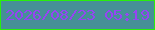 文字の大きさ：3、枠の色：29ee0c、背景の色：469097、文字の色：9644f3 無料ブログパーツのブログ時計