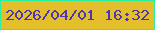 文字の大きさ：3、枠の色：29f0a1、背景の色：e3bf2c、文字の色：4d36b4 無料ブログパーツのブログ時計