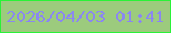 文字の大きさ：3、枠の色：29f237、背景の色：9ccb7d、文字の色：8b87f1 無料ブログパーツのブログ時計