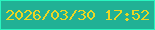 文字の大きさ：4、枠の色：29f5c0、背景の色：21b195、文字の色：ecd624 無料ブログパーツのブログ時計