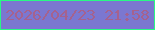 文字の大きさ：2、枠の色：29f885、背景の色：7b77d0、文字の色：a5628e 無料ブログパーツのブログ時計