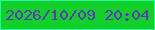 文字の大きさ：5、枠の色：29f89e、背景の色：12d02a、文字の色：5b37b9 無料ブログパーツのブログ時計