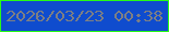 文字の大きさ：3、枠の色：29fa16、背景の色：0f4cce、文字の色：7d7f84 無料ブログパーツのブログ時計