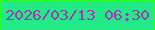 文字の大きさ：3、枠の色：29fc28、背景の色：22ea88、文字の色：a138b4 無料ブログパーツのブログ時計