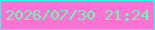 文字の大きさ：2、枠の色：29fee8、背景の色：fc74d3、文字の色：6cf8b4 無料ブログパーツのブログ時計