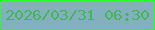 文字の大きさ：4、枠の色：29ff26、背景の色：82b1bd、文字の色：44b559 無料ブログパーツのブログ時計