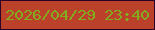 文字の大きさ：2、枠の色：2a0228、背景の色：bc412a、文字の色：83ab20 無料ブログパーツのブログ時計