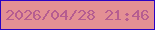 文字の大きさ：3、枠の色：2a02c3、背景の色：e39094、文字の色：b65d90 無料ブログパーツのブログ時計