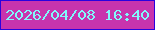 文字の大きさ：2、枠の色：2a02de、背景の色：c834ad、文字の色：81f9fb 無料ブログパーツのブログ時計