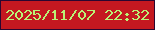 文字の大きさ：2、枠の色：2a0630、背景の色：c41820、文字の色：baf376 無料ブログパーツのブログ時計