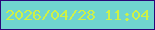 文字の大きさ：3、枠の色：2a0678、背景の色：70d5cf、文字の色：cef147 無料ブログパーツのブログ時計