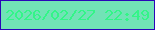 文字の大きさ：3、枠の色：2a06b8、背景の色：71e3b6、文字の色：33f588 無料ブログパーツのブログ時計