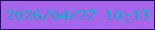文字の大きさ：5、枠の色：2a0767、背景の色：a665ea、文字の色：0aaec3 無料ブログパーツのブログ時計