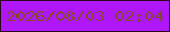文字の大きさ：4、枠の色：2a0816、背景の色：b017f8、文字の色：82492a 無料ブログパーツのブログ時計