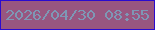 文字の大きさ：1、枠の色：2a0bcf、背景の色：985680、文字の色：7e97b5 無料ブログパーツのブログ時計