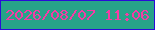 文字の大きさ：2、枠の色：2a0bd8、背景の色：27a389、文字の色：f53ba5 無料ブログパーツのブログ時計