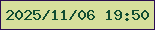 文字の大きさ：1、枠の色：2a0c52、背景の色：d6df9c、文字の色：104c31 無料ブログパーツのブログ時計