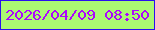 文字の大きさ：4、枠の色：2a10ef、背景の色：abf972、文字の色：ac06fe 無料ブログパーツのブログ時計