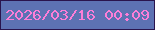 文字の大きさ：1、枠の色：2a144d、背景の色：5d72b3、文字の色：fd7ed8 無料ブログパーツのブログ時計