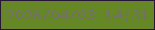 文字の大きさ：2、枠の色：2a153a、背景の色：658725、文字の色：747066 無料ブログパーツのブログ時計