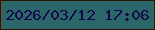 文字の大きさ：2、枠の色：2a1602、背景の色：2b6769、文字の色：14084a 無料ブログパーツのブログ時計