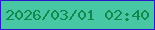 文字の大きさ：4、枠の色：2a18cd、背景の色：48c7a4、文字の色：13884b 無料ブログパーツのブログ時計