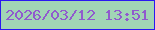 文字の大きさ：1、枠の色：2a18f1、背景の色：a1d5b5、文字の色：905ace 無料ブログパーツのブログ時計