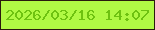 文字の大きさ：3、枠の色：2a1a0d、背景の色：b1f944、文字の色：6ec210 無料ブログパーツのブログ時計