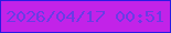 文字の大きさ：2、枠の色：2a1ae3、背景の色：c223e8、文字の色：6b3be5 無料ブログパーツのブログ時計