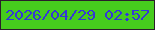 文字の大きさ：5、枠の色：2a1e2a、背景の色：46cc1d、文字の色：3437d7 無料ブログパーツのブログ時計