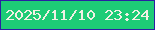 文字の大きさ：1、枠の色：2a20a2、背景の色：1dcc76、文字の色：f1f0e4 無料ブログパーツのブログ時計