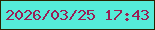 文字の大きさ：2、枠の色：2a2200、背景の色：55ebd9、文字の色：991f55 無料ブログパーツのブログ時計