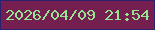 文字の大きさ：2、枠の色：2a226f、背景の色：741f50、文字の色：98e391 無料ブログパーツのブログ時計