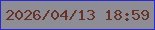 文字の大きさ：4、枠の色：2a2acf、背景の色：8e8d95、文字の色：673227 無料ブログパーツのブログ時計