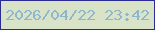 文字の大きさ：2、枠の色：2a2b94、背景の色：d9e3c7、文字の色：8fb6cf 無料ブログパーツのブログ時計