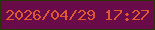 文字の大きさ：3、枠の色：2a3303、背景の色：690a49、文字の色：de572e 無料ブログパーツのブログ時計