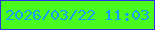 文字の大きさ：1、枠の色：2a33e3、背景の色：48fb1d、文字の色：12a2fd 無料ブログパーツのブログ時計