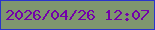 文字の大きさ：1、枠の色：2a34cc、背景の色：7f966f、文字の色：7301aa 無料ブログパーツのブログ時計