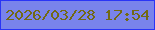 文字の大きさ：3、枠の色：2a34f6、背景の色：7983eb、文字の色：726914 無料ブログパーツのブログ時計
