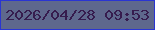 文字の大きさ：3、枠の色：2a35d2、背景の色：5e688d、文字の色：361c4e 無料ブログパーツのブログ時計