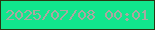 文字の大きさ：5、枠の色：2a3611、背景の色：11e68d、文字の色：aaa7a0 無料ブログパーツのブログ時計
