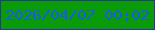 文字の大きさ：1、枠の色：2a3697、背景の色：0a9b08、文字の色：1859f2 無料ブログパーツのブログ時計