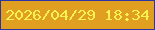 文字の大きさ：3、枠の色：2a36a5、背景の色：e19f21、文字の色：f9f351 無料ブログパーツのブログ時計