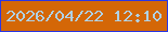 文字の大きさ：4、枠の色：2a37e5、背景の色：d46707、文字の色：b0d1e4 無料ブログパーツのブログ時計