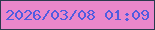 文字の大きさ：4、枠の色：2a3a4d、背景の色：ea87cb、文字の色：515cdf 無料ブログパーツのブログ時計