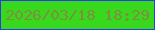 文字の大きさ：2、枠の色：2a3beb、背景の色：38d81c、文字の色：7c903f 無料ブログパーツのブログ時計