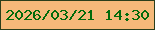 文字の大きさ：4、枠の色：2a3e1b、背景の色：f5b97a、文字の色：026b0b 無料ブログパーツのブログ時計