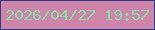 文字の大きさ：5、枠の色：2a3e87、背景の色：cf84a9、文字の色：88dcaa 無料ブログパーツのブログ時計
